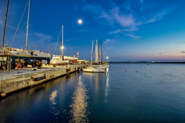 Obraz premium marina at night in Burgas city