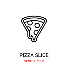 pizza slice icon vector symbol. pizza slice symbol icon vector for your design. Modern outline icon for your website and mobile app design.