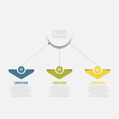  3 steps of business infographic vector