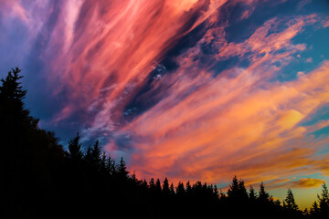 Fototapeta premium Beautiful sunset on Blue Ridge Parkway in Virginia