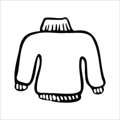 Cozy clothes: pullover. doodle style graphic elements for your design.