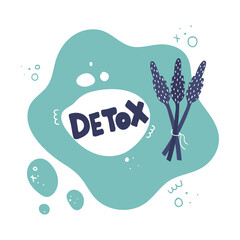 Detox diet. Asparagus icon. Lettering. Vector illustration.