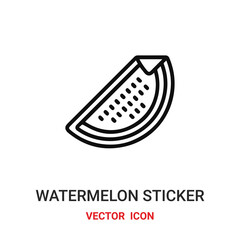 watermelon sticker icon vector symbol. watermelon sticker symbol icon vector for your design. Modern outline icon for your website and mobile app design.