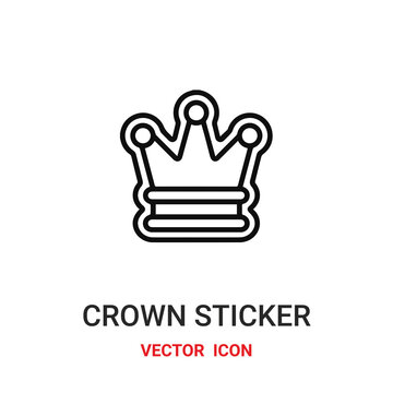 Crown vector icon. Modern, simple flat vector illustration for website or mobile app.Crown sticker symbol, logo illustration. Pixel perfect vector graphics	