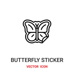 butterfly sticker icon vector symbol. butterfly sticker symbol icon vector for your design. Modern outline icon for your website and mobile app design.