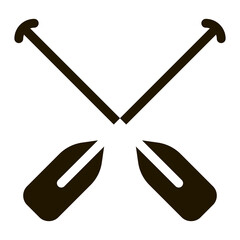Boat Oars Canoeing Icon Vector . Contour Illustration