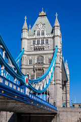 Fototapeta na wymiar Tower Bridge on the River Thames England UK which is often mistaken for London Bridge and is a popular travel destination tourist attraction landmark of the city centre stock photo image