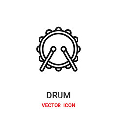 Drum vector icon. Modern, simple flat vector illustration for website or mobile app.Drum or rhythm symbol, logo illustration. Pixel perfect vector graphics	