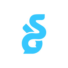 vector D logo alphabet DS icon buble chat illustrations