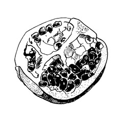 Vector illustration of garnet isolated on white background, hand drawn sketch