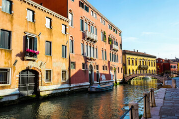 Fototapeta na wymiar Landmark Canal in Venice Italy