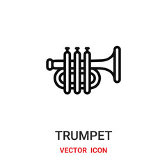trumpet icon vector symbol. padlock symbol icon vector for your design. Modern outline icon for your website and mobile app design.