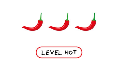 Spicy chili pepper level labels hot vector illustration
