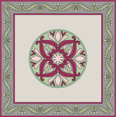 Medallion Vintage multi color pattern in Turkish,Indian style. Endless pattern can be used for ceramic tile, wallpaper, linoleum, textile, web page background. Vector