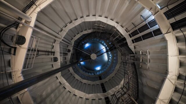 Rotating shot from inside a water tank