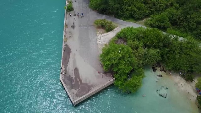 Roosevelt Road beach in Puerto Rico with boat