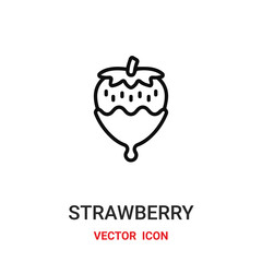 Strawberry vector icon. Modern, simple flat vector illustration for website or mobile app.Strawberry dessert symbol, logo illustration. Pixel perfect vector graphics	