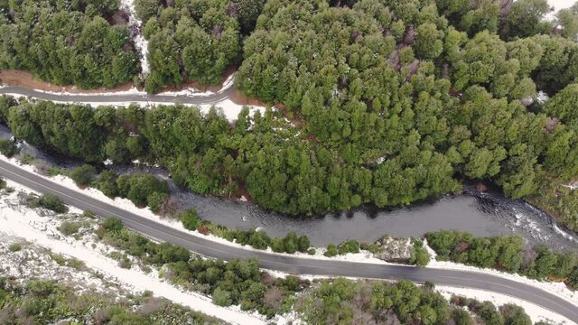 Aerial view of Caut&iacute;n River, Araucania Region in Chile