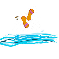 flip flops on a beach