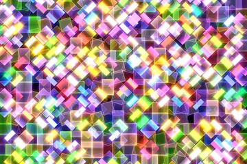 Colorful rainbow glass block patterns abstract background.