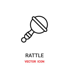 rattle icon vector symbol. rattle symbol icon vector for your design. Modern outline icon for your website and mobile app design.