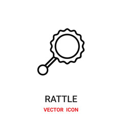 rattle icon vector symbol. rattle symbol icon vector for your design. Modern outline icon for your website and mobile app design.