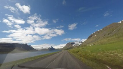 timelapse footage of driving in iceland
