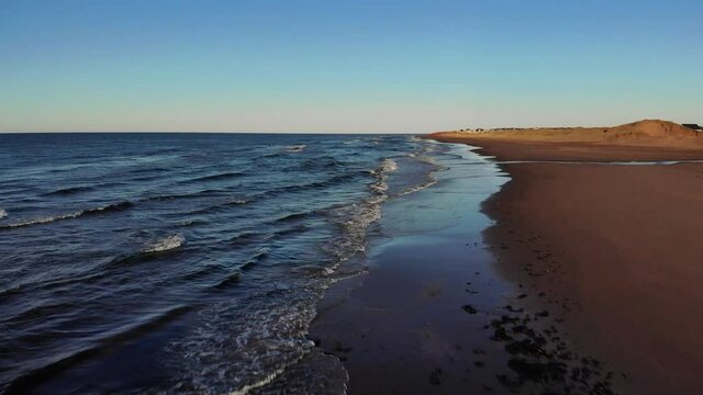 Beach at Sunset, along shoreline