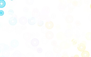 Light Blue, Yellow vector background with bubbles.