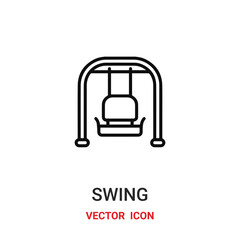 swing icon vector symbol. swing symbol icon vector for your design. Modern outline icon for your website and mobile app design.