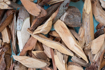 Four old wooden boards isolated on a white background. Old Wood plank, isolated on white background