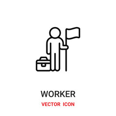 worker icon vector symbol. employee symbol icon vector for your design. Modern outline icon for your website and mobile app design.