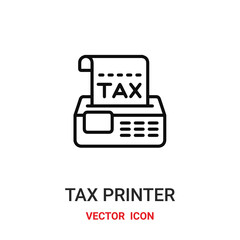 tax printer icon vector symbol. tax printer symbol icon vector for your design. Modern outline icon for your website and mobile app design.