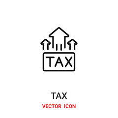 tax icon vector symbol. tax symbol icon vector for your design. Modern outline icon for your website and mobile app design.
