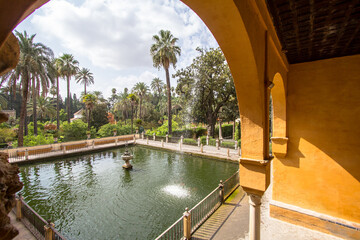 Real Alcazar Gardens in Seville, Spain