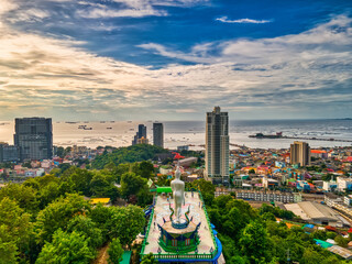 Chon Buri / Thailand / August 22, 2020 : Khao Phra Kru Temple, Meditation place on a small hill. It...