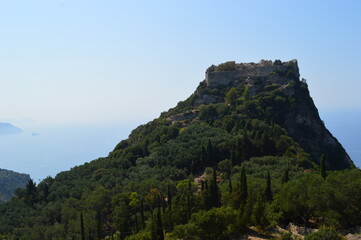 Naklejka premium The stunning turquoise waters in the Ionian Sea around Corfu, Greece