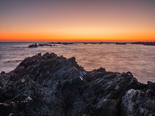 Greece Crete Island sunset phase during dusk summer time