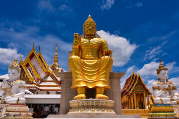 Nakhon Pathom / Thailand / August 09,2020 : Wat Charoen Rat Bamrung. The temple is very beautiful,...