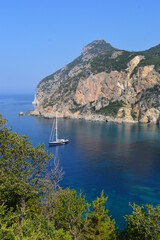 Obraz premium The stunning turquoise waters in the Ionian Sea around Corfu, Greece