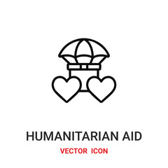 humanitarian aid icon vector symbol. humanitarian aid symbol icon vector for your design. Modern outline icon for your website and mobile app design.