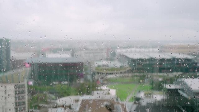 raindrops on the glass.  