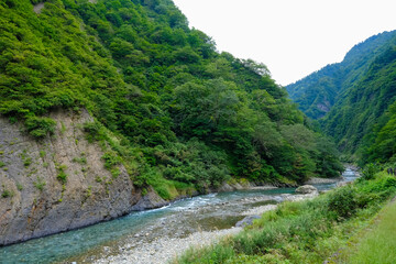 清津峡 清津川と渓谷
