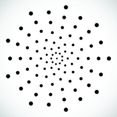 Halftone dots in circle form. round logo . vector dotted frame . Half tones design element