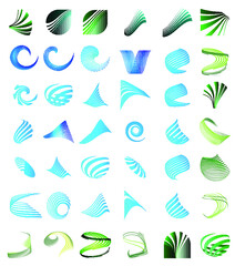 Fototapeta na wymiar Unusual Logo Design with Stripes. Vector Illustration. 