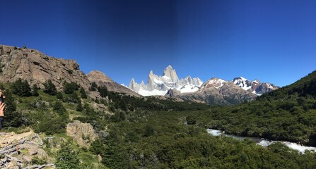 Obraz premium Fitz Roy, mountain in Patagonia, Argentina. The sharp and beautiful formations of southern Andes. 