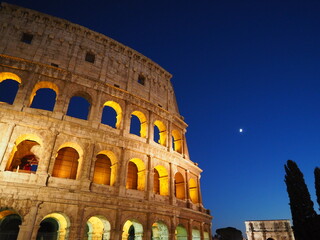 Fototapeta na wymiar Roman Colosseum and Shinning Stars
