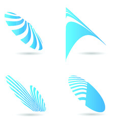Unusual Logo Design with Stripes. Vector Illustration. 