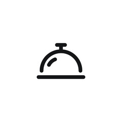 Alarm, bell, hotel, reception, ring, service icon, line style. Hotel reception bell to get other's attention, push down with your palm or finger to make it ringing. Vector illustration EPS 10
