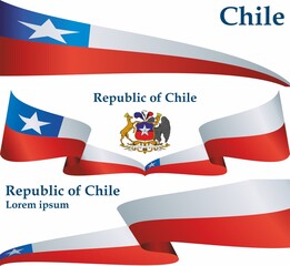 Flag of Chile, Republic of Chile. Bright, colorful vector illustration.